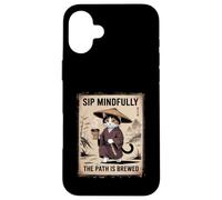Cat Lover Sip Mindfully The Path Is Brewed Case for iPhone 16 Plus