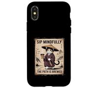 Cat Lover Sip Mindfully The Path Is Brewed Case for iPhone X/XS