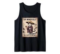 Cat Lover Sip Mindfully The Path is Brewed Tank Top