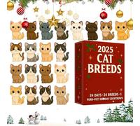 Cat Lovers | 24 Days 2D Acrylic Charm Decoration, Cute Animal Ornament 2025 | For Home Living Room Adults Children Holiday Party Stocking Filler