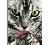 Cat Lover's Composition Notebook - Cute Cat Cover with Paw-Licking Feline
