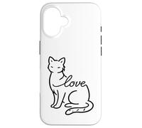 Cat Lovers Line Minimalist stylized domestic tabby Love Case for iPhone 16