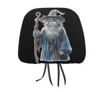 Cat Lovers Lord Of The Cats Catdalf Funny Car Headrest Covers Universal Fit Seat Head Rest Protector Auto Interior Accessories