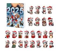 Cat Lovers Twenty-Twenty-five,2D Cute 24-Day Acrylic Decorations | Christmas Cat Pendants,For Holiday Birthday Party Office Room Window Tree School Student