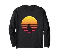 Cat Loves Sunsets Long Sleeve T-Shirt