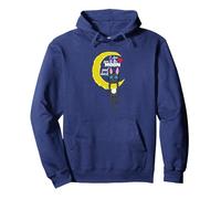 Cat loves you to the Moon and back Pullover Hoodie, Adult Unisex, Navy Blue, Medium