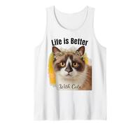 Cat Loving Daughters Life is Better with Cats Lady Cat Tank Top