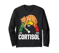 Cat Low Cortisol Level Cats Meme Reducer for Men and Women Long Sleeve T-Shirt