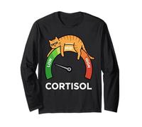 Cat Low Cortisol Level Cats Meme Reducer for Men and Women Long Sleeve T-Shirt
