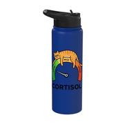 Cat Low Cortisol Level Cats Meme Reducer for Men and Women Stainless Steel Insulated Water Bottle