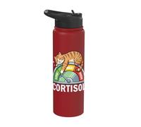 Cat Low Cortisol Level Cats Meme Reducer for Men and Women Stainless Steel Insulated Water Bottle
