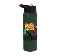 Cat Low Cortisol Level Cats Meme Reducer for Men and Women Stainless Steel Insulated Water Bottle