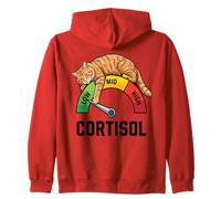Cat Low Cortisol Level Cats Meme Reducer for Men and Women Zip Hoodie