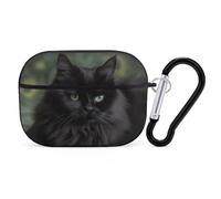 Cat Lying on Blanket AirPods Pro 2 Case Cover, Shockproof Hard Shell Protective Case for Women Men, Compatible with Airpod Pro Case 2nd/1st Generation with Keychain-Black