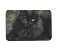 Cat Lying on Blanket Diatom Mud Bath Mats Absorbs Moisture and Dirt,Door Mat with Non-Slip Rubber Backing,Floor Mat Fit Under Door, for Bathroom Floor, Tub, Shower, Sink