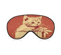 Cat Lying on The Box Eye Mask, Side Sleeping Mask Light Blindfold Sleeping Mask Nose Pad and Elastic Band for Children Women and Men