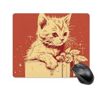 Cat Lying on The Box Square Mouse Pad Portable Computer Mousepad with Non-Slip Rubber Base 18 * 22cm Ultra-Thin Gaming Mouse Mat for Computer Laptop Office Desk Accessories