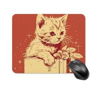 Cat Lying on The Box Square Mouse Pad Portable Computer Mousepad with Non-Slip Rubber Base 20 * 25cm Ultra-Thin Gaming Mouse Mat for Computer Laptop Office Desk Accessories