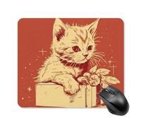 Cat Lying on The Box Square Mouse Pad Portable Computer Mousepad with Non-Slip Rubber Base 25 * 30cm Ultra-Thin Gaming Mouse Mat for Computer Laptop Office Desk Accessories