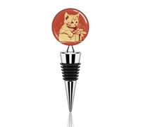 Cat Lying on The Box Wine Bottle Stoppers, Vacuum Wine Preserver