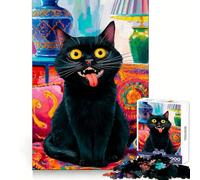 Cat Madness Jigsaw Puzzles 1000 Pieces for Adults Brain Stimulation Leisurely Pursuit Premium Cut Nice Gift (38x26cm)