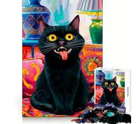 Cat Madness Jigsaw Puzzles for Teenagers 1000 Sharp Recall Restful Activity Snug Fit Unique Gift (38x52cm)