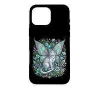 Cat Magical Fairy Fantasy Floral Wings Case for iPhone 16 Pro Max