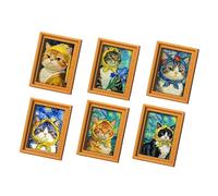 Cat Magnets - Funny Magnetic Figures 8 x 6 cm Cute Fridge Decoration and 6 Pieces Cute Cat House Decoration | Fridge Magnets in the Shape of an Ani
