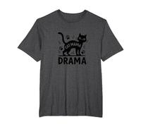 Cat Mama Drama: Feline Lover's Playful Pet T-Shirt, Men's Big and Tall, Dark Heather Grey, 4X Tall