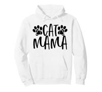Cat Mama Paw Prints for Cat Lovers National Cat Day Pullover Hoodie