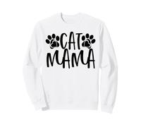 Cat Mama Paw Prints for Cat Lovers National Cat Day Sweatshirt