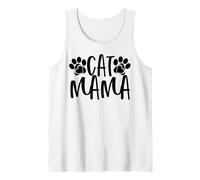 Cat Mama Paw Prints for Cat Lovers National Cat Day Tank Top