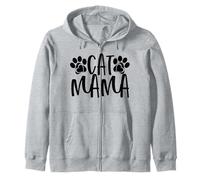 Cat Mama Paw Prints for Cat Lovers National Cat Day Zip Hoodie