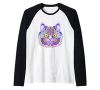 cat Mandala Pattern Vintage Edition Raglan Baseball Tee