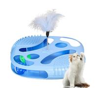 Cat Marble Run Toy - Cat Roller Ball Track Toy with Feathers | Game to Enrich Kittens - Against Boredom for Movement Entertainment Enrichment Daily in the House