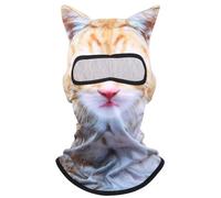 Cat Mask, Cat Ski Mask Stretchy Full Face Cat Face Mask with 3D Cute Animal Patterns Breathable & Comfortable Ski Face Mask for Skiing Snowboarding Snowmobile, Halloween Ski Mask