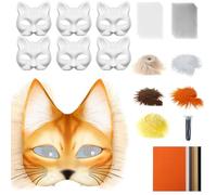 Cat Mask Kit | Undecorated Animal Masks For Dressing,Accessory Sets with Mesh and Felt Cloth for Costume Props at Party Cosplay and Costume Parties for Ladies and Men