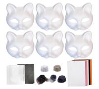 Cat Masque Making Kit | 18x Blank Set for Creativity | Arts,Crafts,Cosplay,Party Prop | Paintable,Lightweight,Customizable,Fun | Masquerade,Theater,School,Event Decor