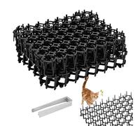 Cat Mat with Outdoor Spike 12 Pieces R-Repellent Mat for Cat Deterrent Mat for Cat Spike Anti Cat with 12 U-Shaped Garden Pegs, R-Repellent Deterrent Mat for Cat Dog