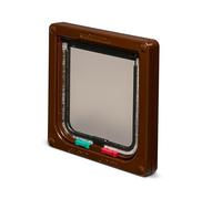 Cat Mate 4-Way-Locking Cat Flap (309) - Secure Lockable Door for Small to Medium Sized Cats, Easy to Install and Use, for Screen, UPVC and Wood, Brown