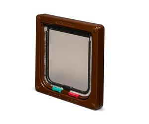Cat Mate 4-Way-Locking Cat Flap (309) - Secure Lockable Door for Small to Medium Sized Cats, Easy to Install and Use, for Screen, UPVC and Wood, Brown