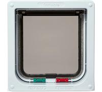 CAT MATE 4 WAY LOCKING CAT FLAP WHITE WITH LINER FOR THICK DOORS AND WALLS 235W