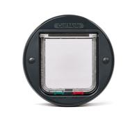Cat Mate 4-Way-Locking Glass Fitting Cat Flap (210G) - Secure Lockable Door for Small to Medium Sized Cats, for Glass, UPVC and Wood, Grey