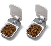 Cat Mate C100 Single Meal Automatic Timer-Controlled Pet Feeder - Suitable for Cats and Small Dogs, For Wet or Dry Food, up to 400 g capacity, White (Pack of 2)