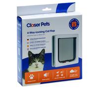 Cat Mate Cat Flap 235W White 192x200mm 4-Way Lock For Doors And Walls
