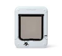 ROTARY 4 WAY LOCKING CAT FLAP PET MATE ENTRY EXIT DOOR WHITE LOCKABLE ENTRANCE