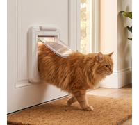 Cat Mate Elite Microchip Cat Flap with Timer Control - White Cat Flap