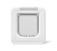 Cat Mate Elite Microchip Cat Flap with Timer Control - White Cat Flap