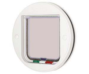 Cat Mate Glass Fitting Cat Flap - 4 Way Lock - White Cat Flap