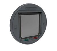 Cat Mate 4-Way-Locking Glass Fitting Cat Flap (210G) - Secure Lockable Door for Small to Medium Sized Cats, for Glass, UPVC and Wood, Grey